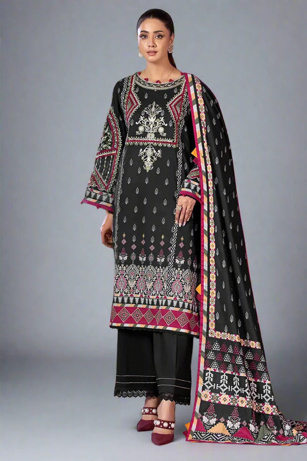 3PC Embroidered Unstitched Cambric Suit KCCE-2845 Embroidered KHAS STORES 