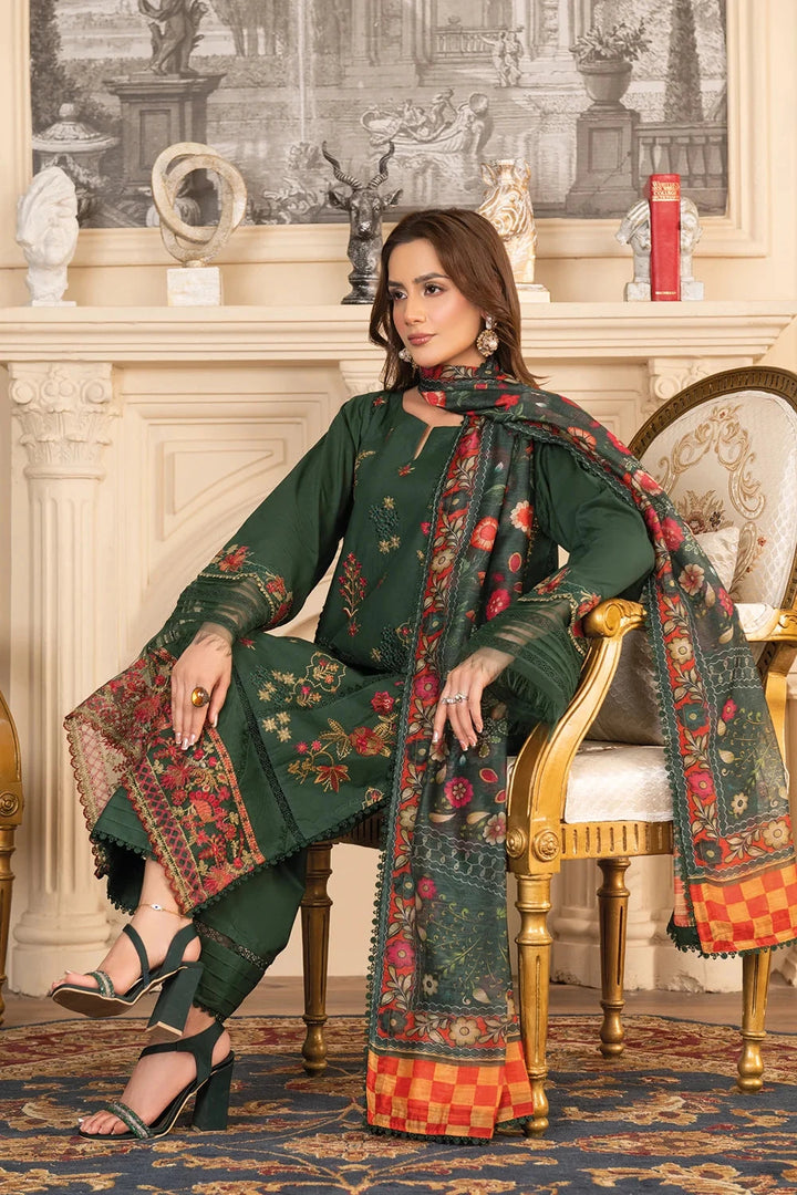 3PC Embroidered Unstitched Cambric Suit KCCE-3519 Embroidered KHAS STORES 