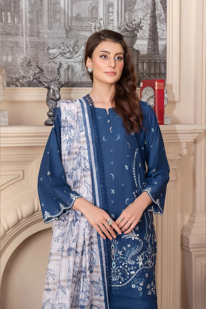 3PC Embroidered Unstitched Cambric Suit KCCE-3522 Embroidered KHAS STORES 