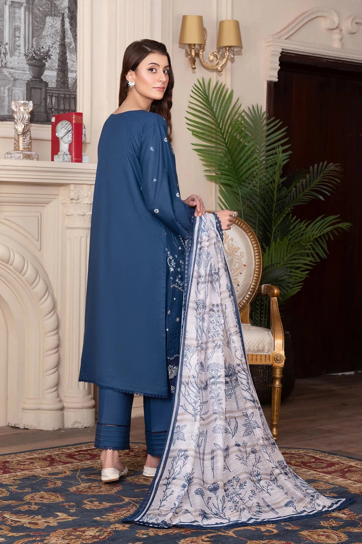 3PC Embroidered Unstitched Cambric Suit KCCE-3522 Embroidered KHAS STORES 