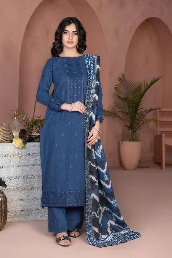 3PC Embroidered Unstitched Khaddar Suit KKHE-3637 Embroidered KHAS STORES 