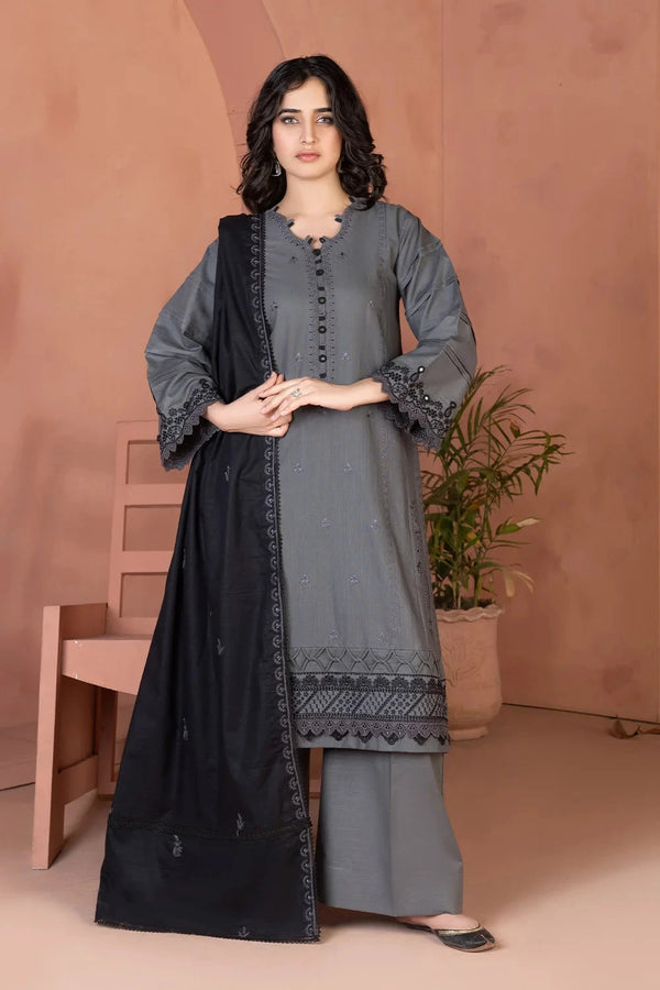 3PC Embroidered Unstitched Khaddar Suit KKHE-3694 Embroidered KHAS STORES 