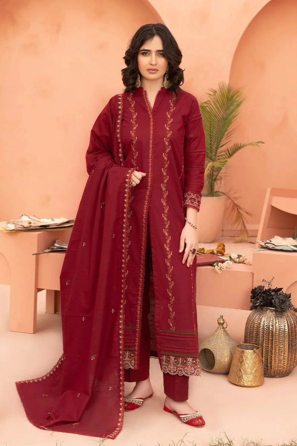 3PC Embroidered Unstitched Khaddar Suit KKHE-3695 Embroidered KHAS STORES 