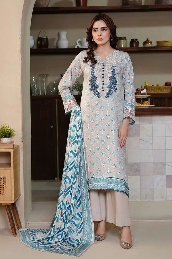 3PC Embroidered Unstitched Kotail Linen Suit KKTE-3604 Embroidered KHAS STORES 