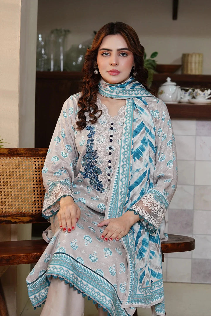 3PC Embroidered Unstitched Kotail Linen Suit KKTE-3604 Embroidered KHAS STORES 