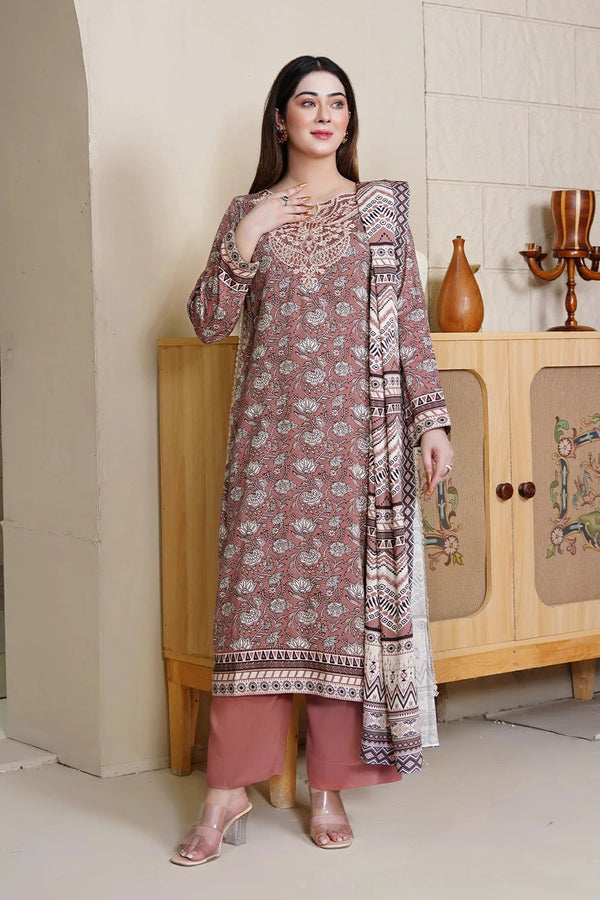 3PC Embroidered Unstitched Kotail Linen Suit KKTE-3606 Embroidered KHAS STORES 