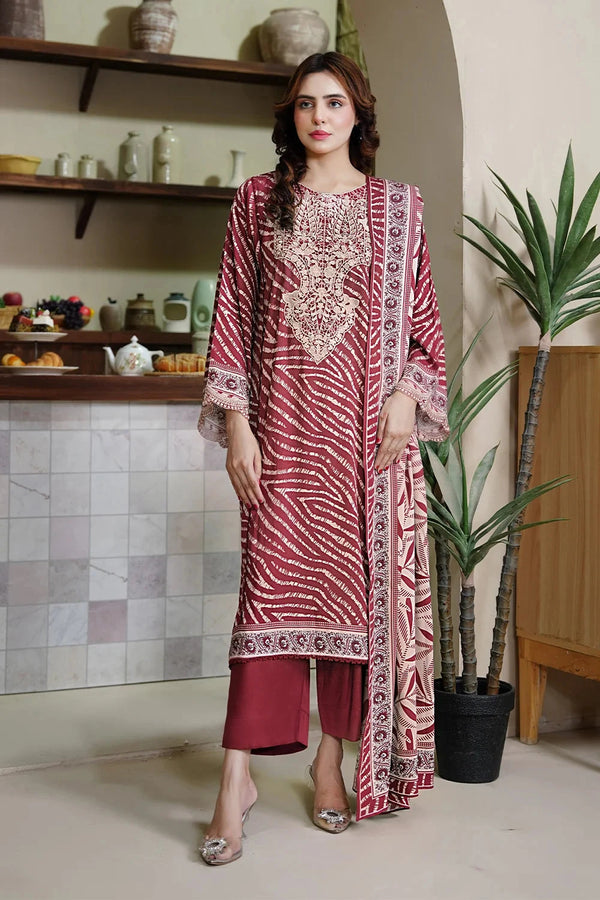 3PC Embroidered Unstitched Kotail Linen Suit KKTE-3607 Embroidered KHAS STORES 