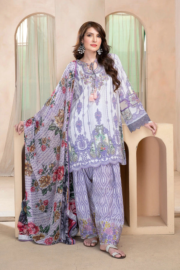 3PC Embroidered Unstitched Lawn Suit KC-3324 Embroidered KHAS STORES 