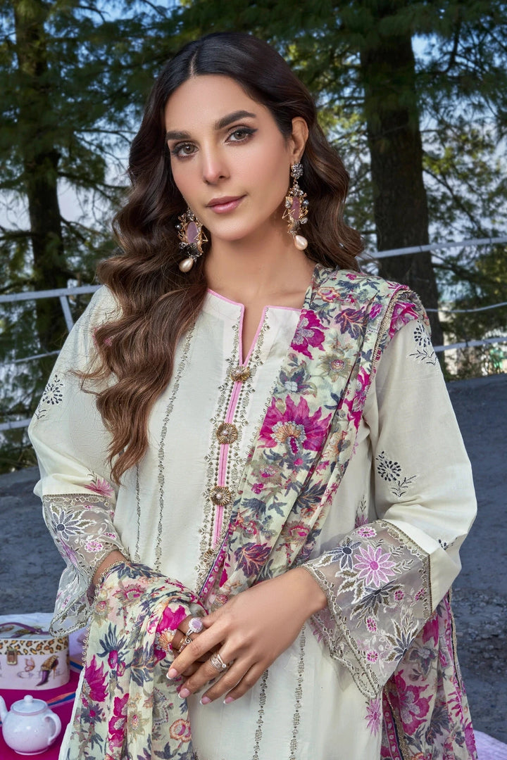 3PC Embroidered Unstitched Lawn Suit KCE-3170 Embroidered KHAS STORES 