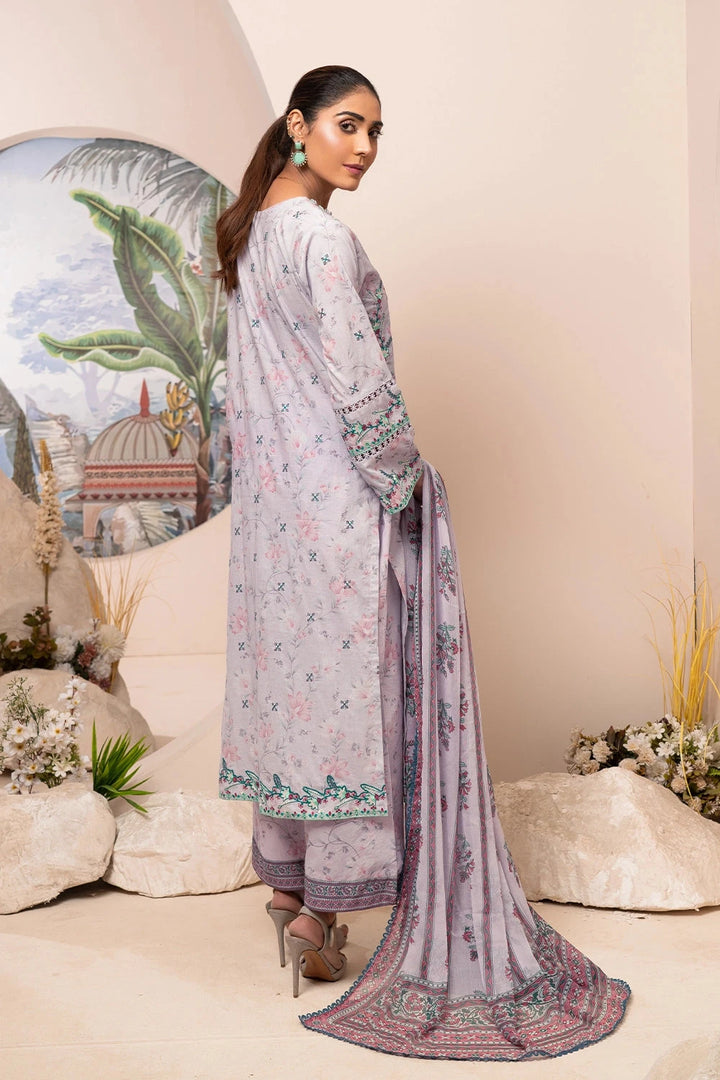 3PC Embroidered Unstitched Lawn Suit KCE-3222 Embroidered KHAS STORES 