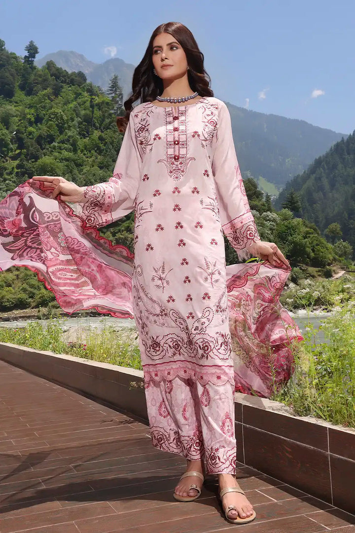 3PC Embroidered Unstitched Lawn Suit KCNE-2120 Embroidered KHAS STORES 