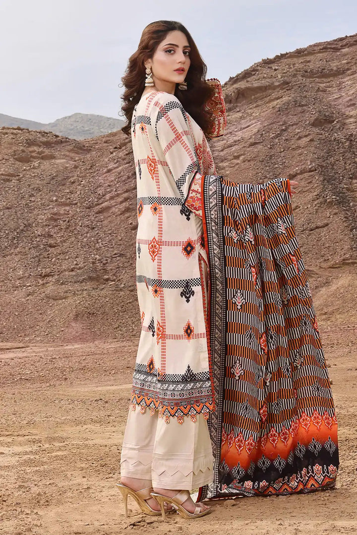 3PC Embroidered Unstitched Lawn Suit KL-2429 Embroidered KHAS STORES 
