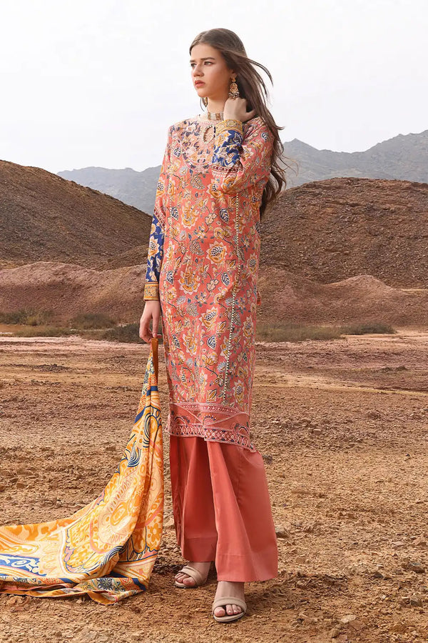3PC Embroidered Unstitched Lawn Suit KL-2430 Embroidered KHAS STORES 