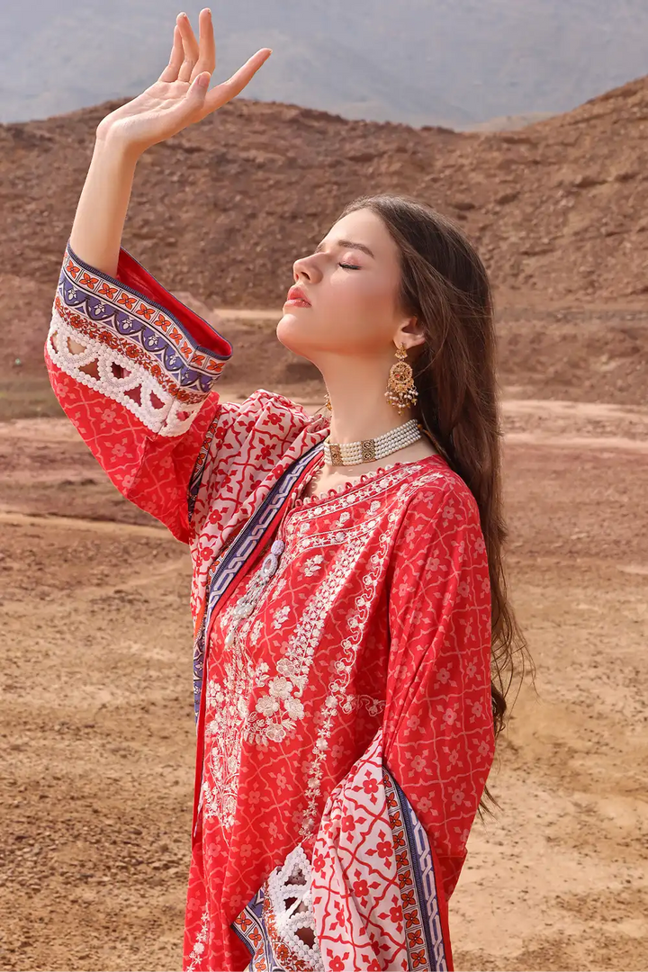 3PC Embroidered Unstitched Lawn Suit KL-2435 Embroidered KHAS STORES 