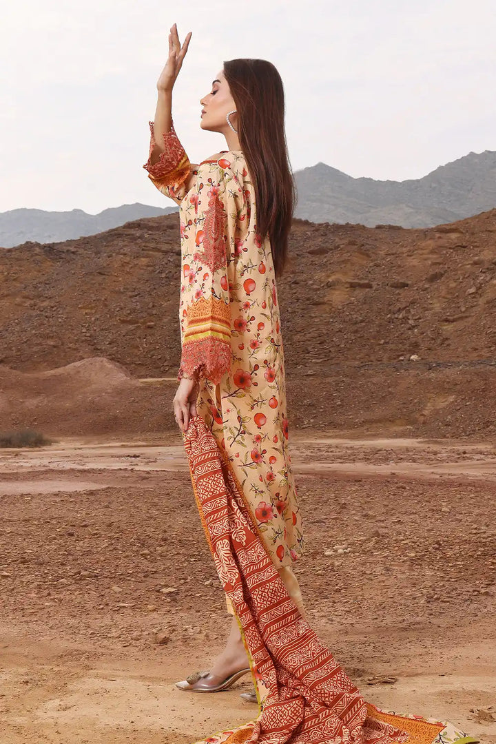 3PC Embroidered Unstitched Lawn Suit KL-2439 Embroidered KHAS STORES 