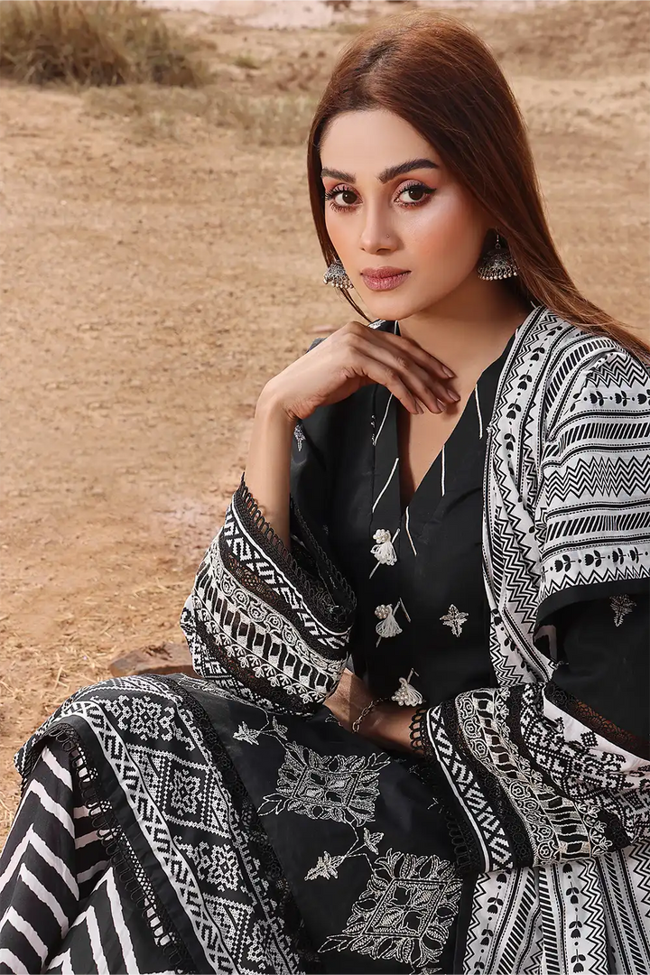 3PC Embroidered Unstitched Lawn Suit KL-2441 Embroidered KHAS STORES 