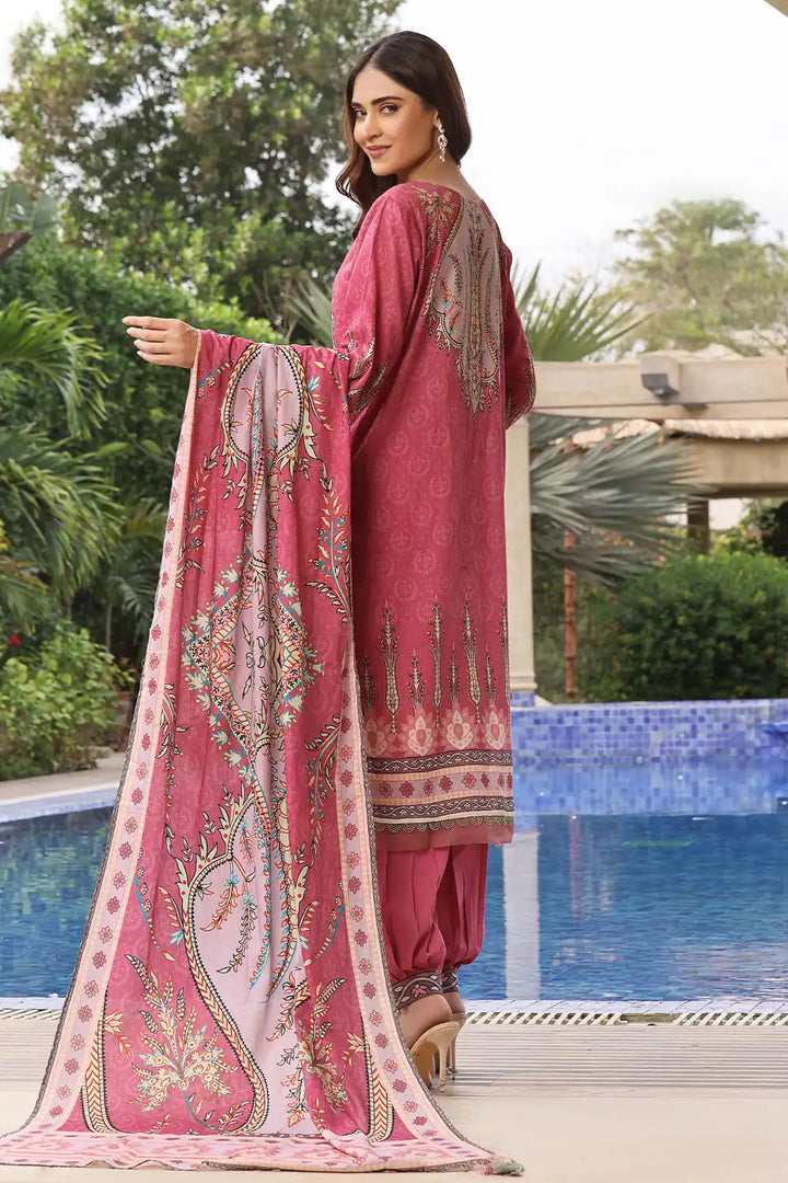 3PC Embroidered Unstitched Lawn Suit KL-2555 Embroidered KHAS STORES 