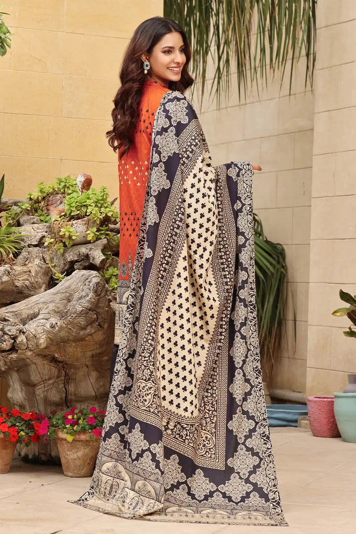 3PC Embroidered Unstitched Lawn Suit KL-2556 Embroidered KHAS STORES 