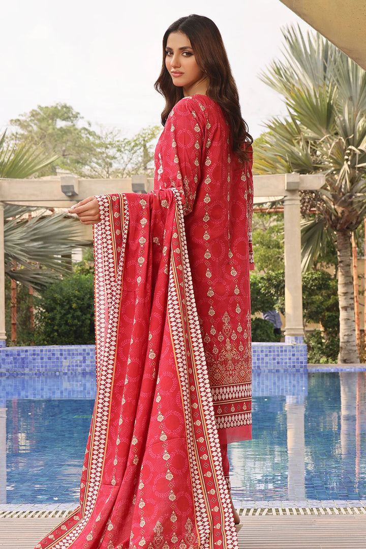 3PC Embroidered Unstitched Lawn Suit KL-2563 Embroidered KHAS STORES 