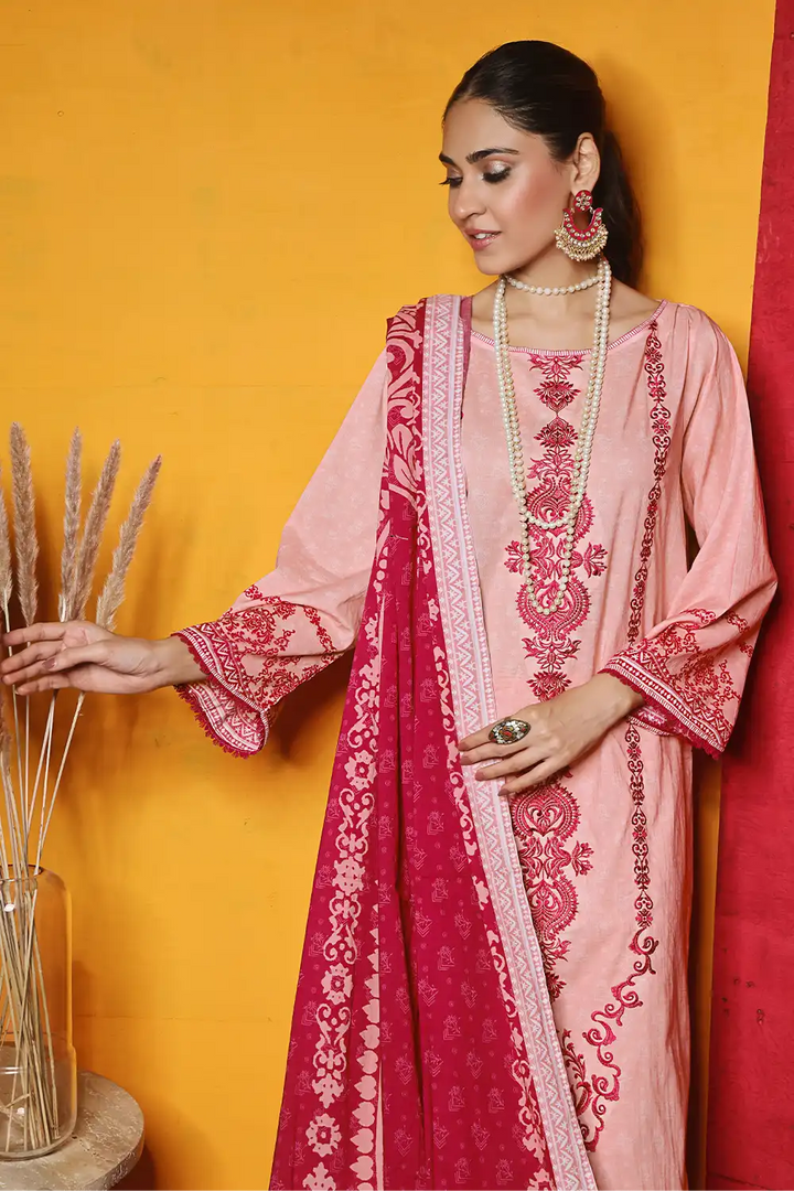 3PC Embroidered Unstitched Lawn Suit KL-2569 Embroidered KHAS STORES 