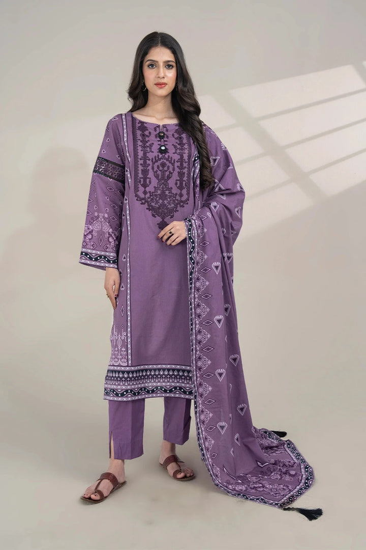 3PC Embroidered Unstitched Lawn Suit KL-3310 Embroidered KHAS STORES 