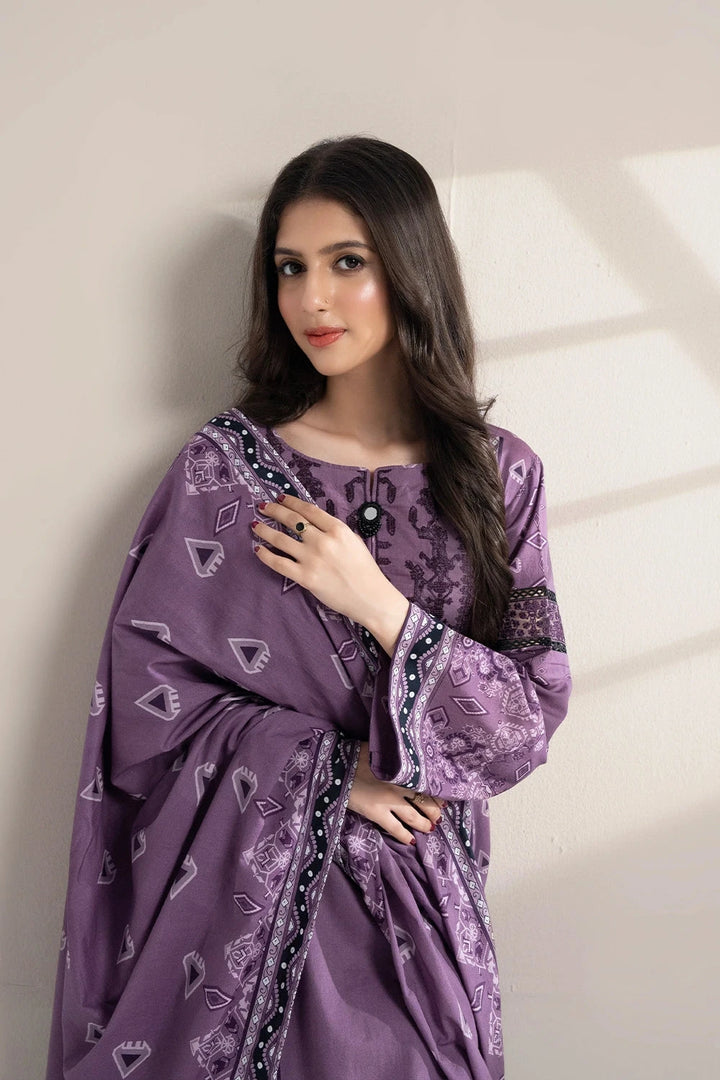 3PC Embroidered Unstitched Lawn Suit KL-3310 Embroidered KHAS STORES 