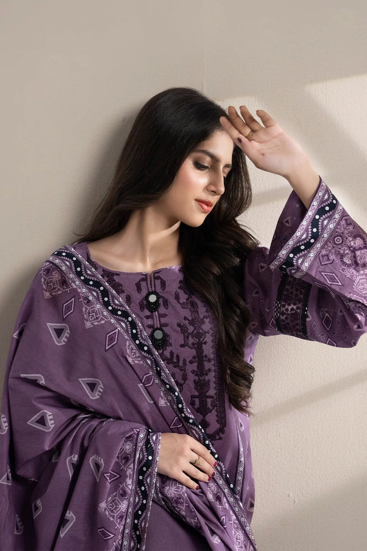 3PC Embroidered Unstitched Lawn Suit KL-3310 Embroidered KHAS STORES 