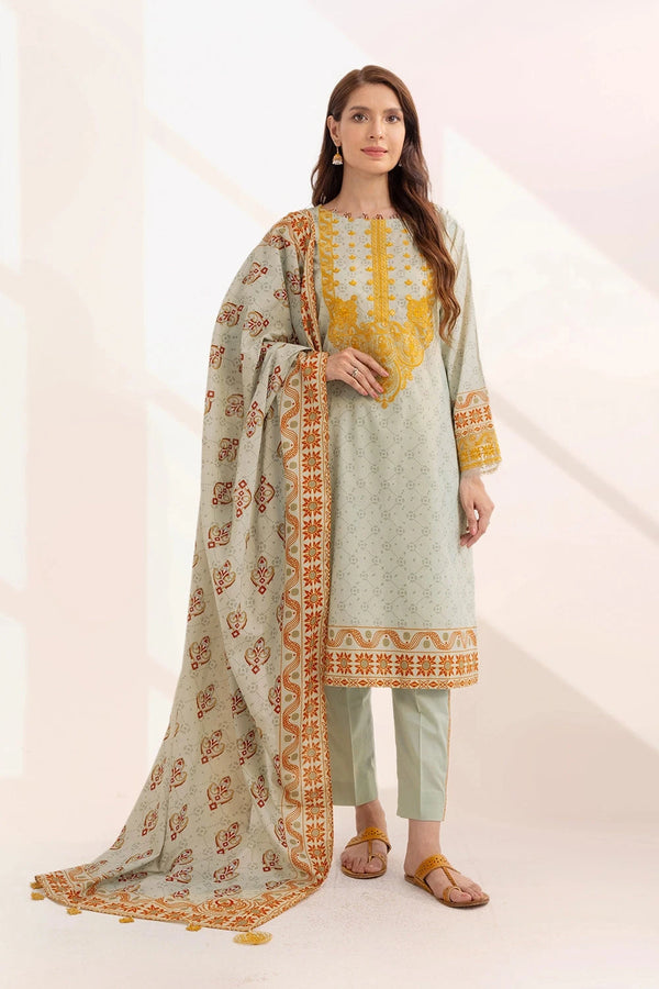 3PC Embroidered Unstitched Lawn Suit KL-3318 Embroidered KHAS STORES 