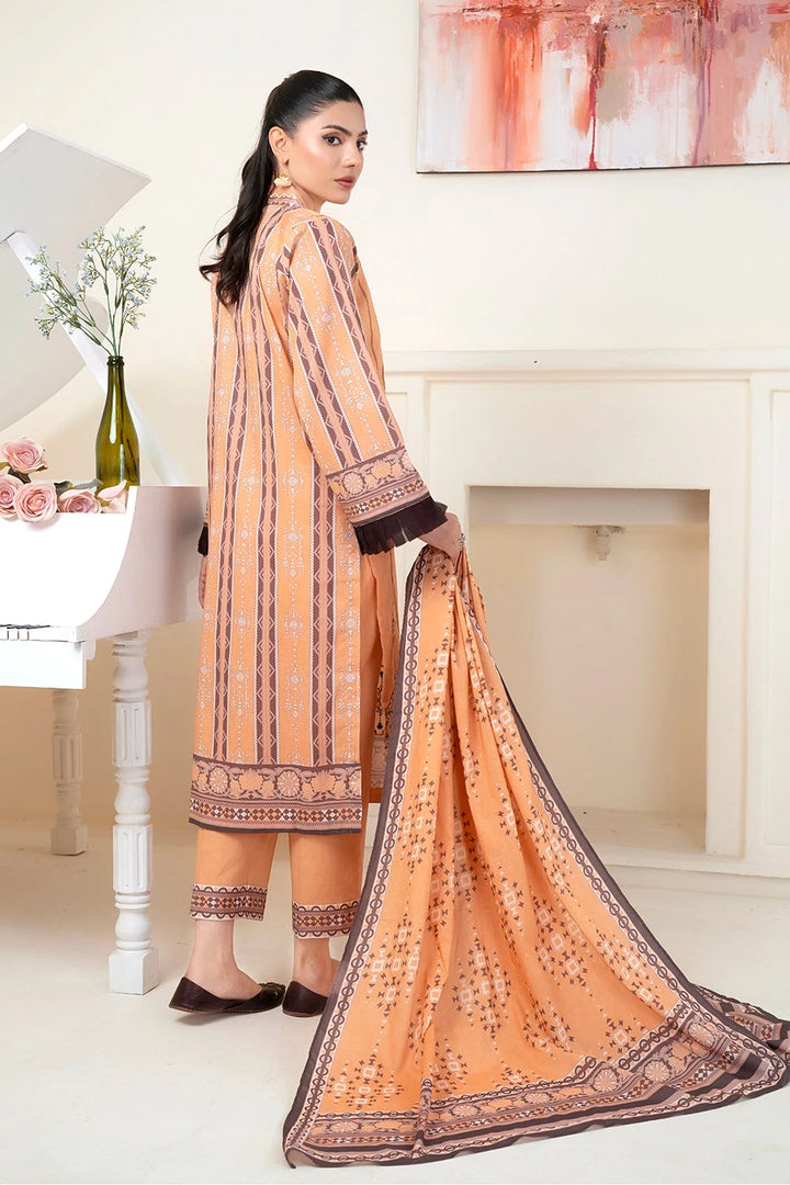 3PC Embroidered Unstitched Lawn Suit KL-3497 Embroidered KHAS STORES 