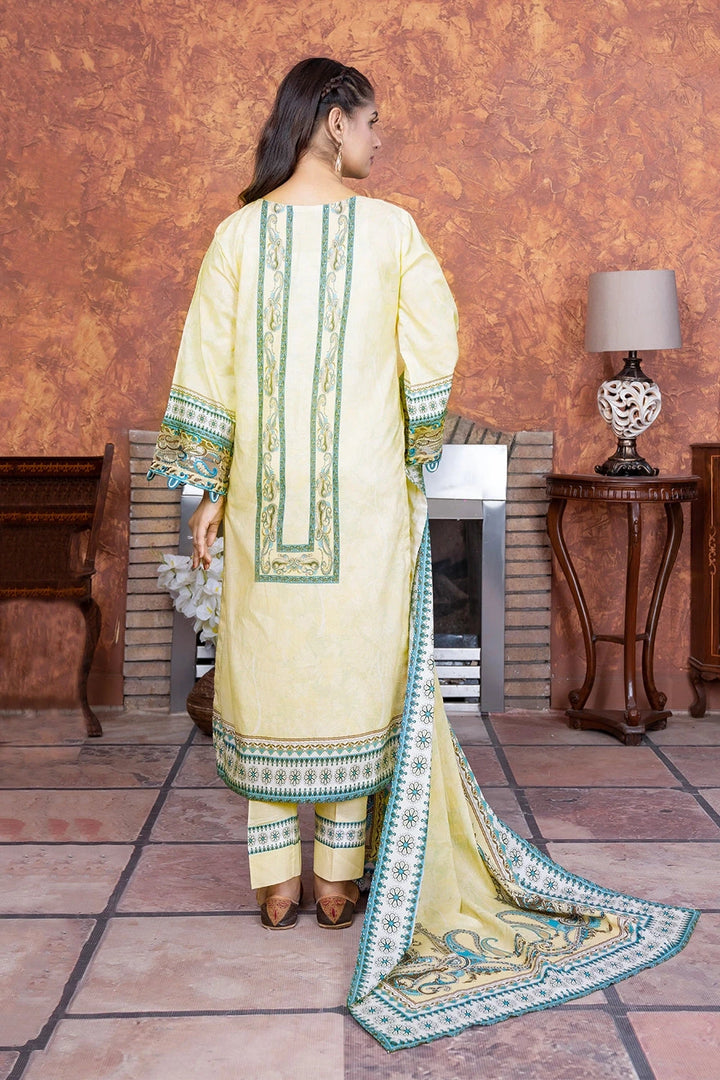 3PC Embroidered Unstitched Lawn Suit KL-3501 Embroidered KHAS STORES 