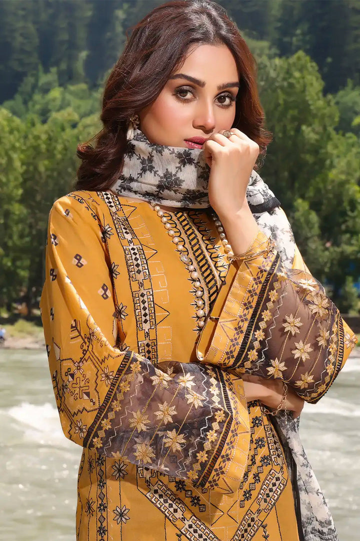 3PC Embroidered Unstitched Lawn Suit KOE-2167 Embroidered KHAS STORES 