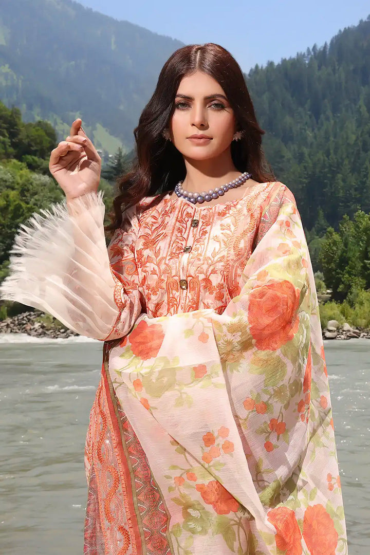 3PC Embroidered Unstitched Lawn Suit KOE-2168 Embroidered KHAS STORES 