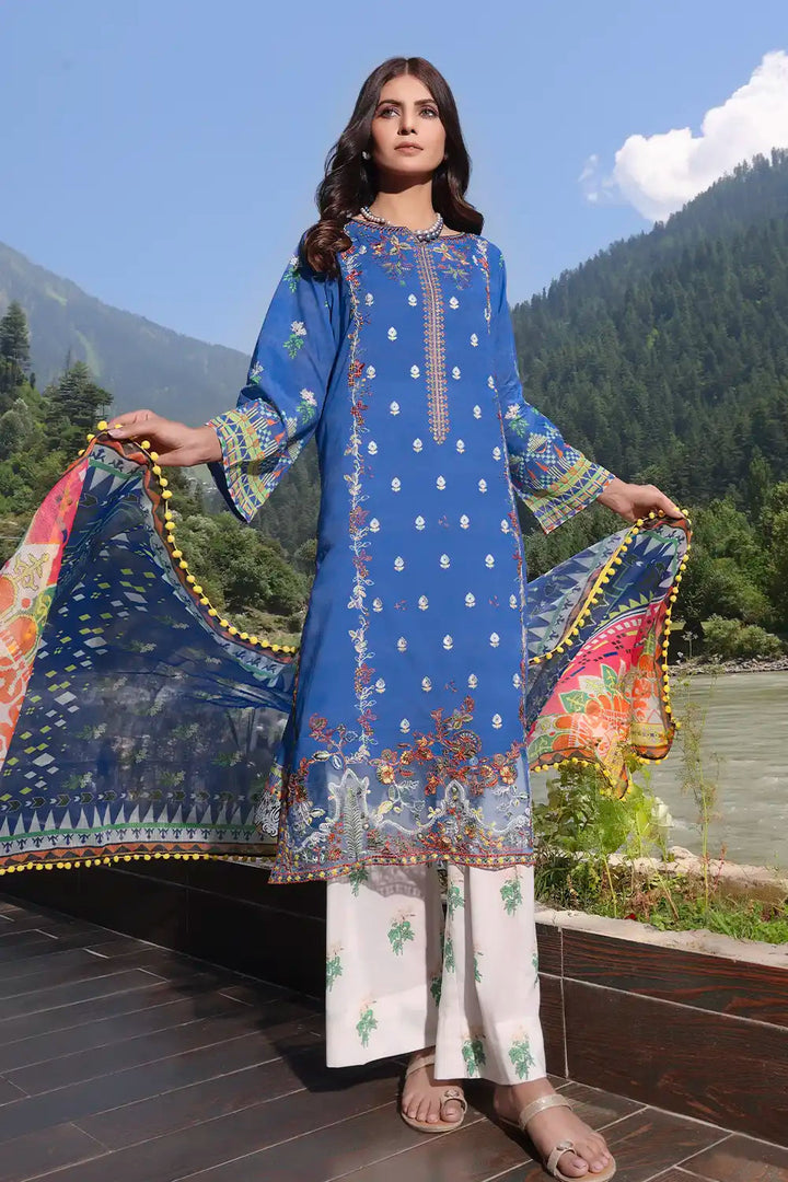 3PC Embroidered Unstitched Lawn Suit KOE-2169 Embroidered KHAS STORES 