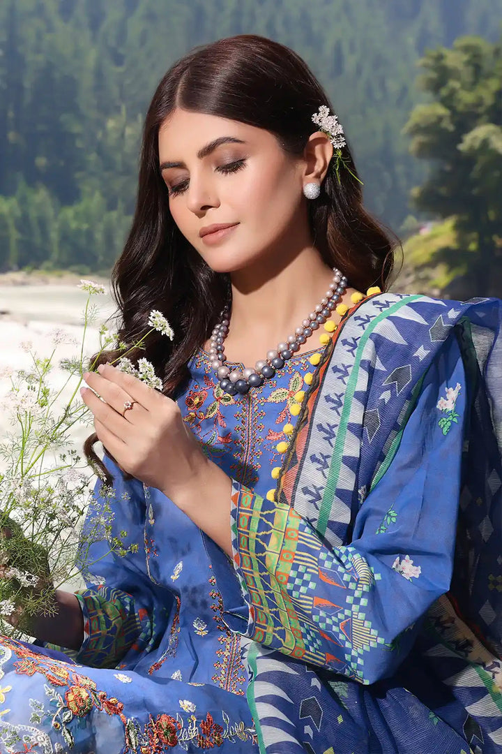 3PC Embroidered Unstitched Lawn Suit KOE-2169 Embroidered KHAS STORES 