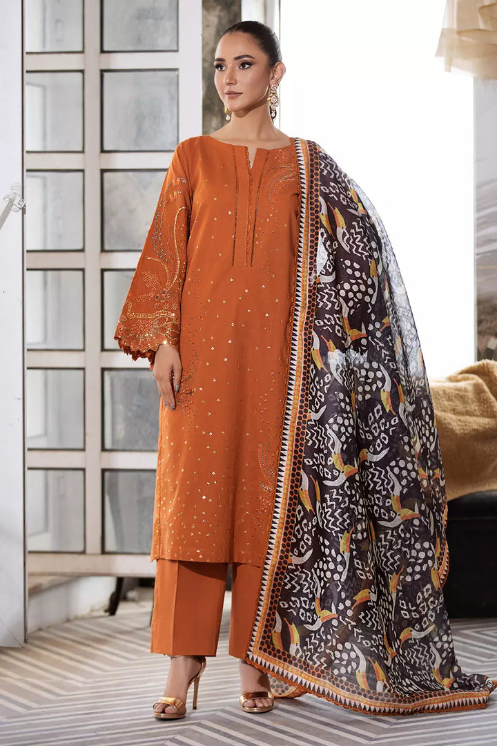 3PC Embroidered Unstitched Lawn Suit KOE 2666 KHAS STORES