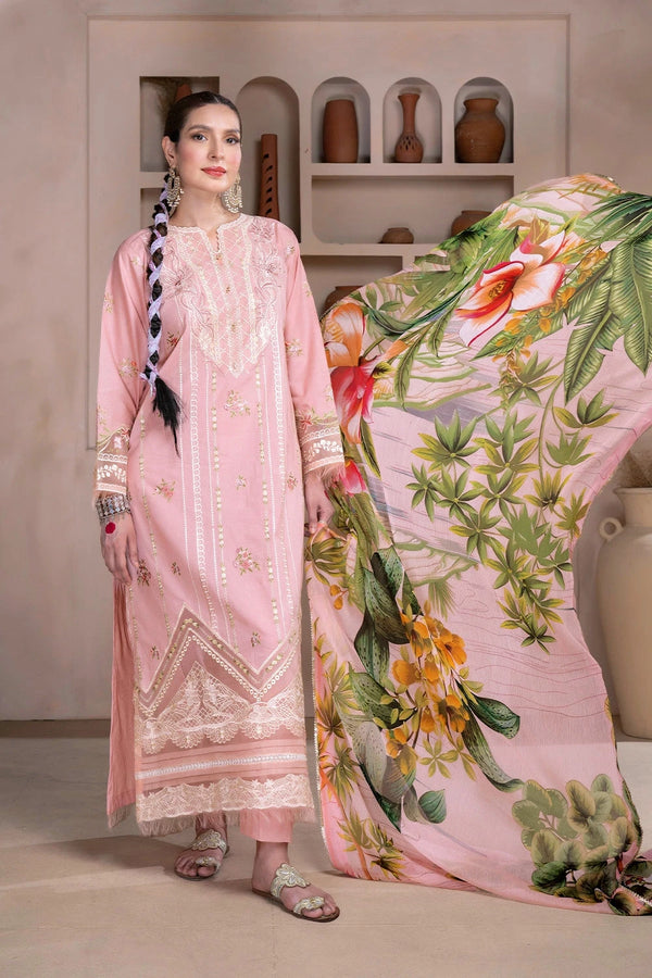 3PC Embroidered Unstitched Lawn Suit KSC-3359 Embroidered KHAS STORES 