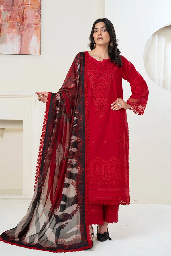 3PC Embroidered Unstitched Lawn Suit KSC-3361 Embroidered KHAS STORES 