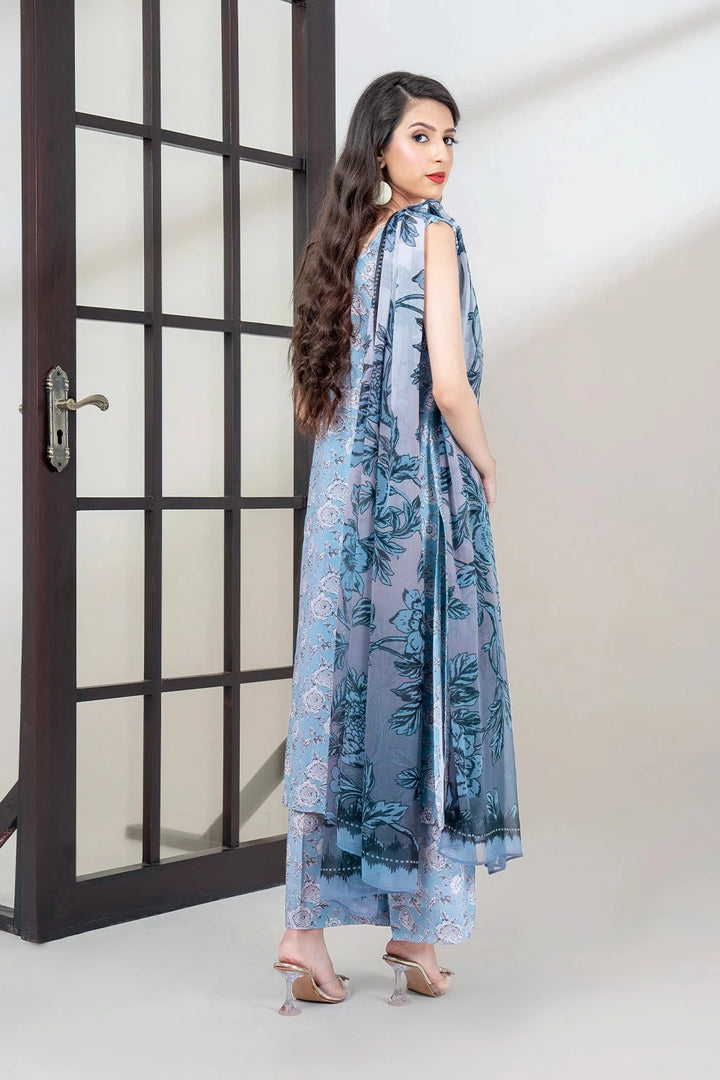 3PC Embroidered Unstitched Lawn Suit KSC-3438 Embroidered KHAS STORES 