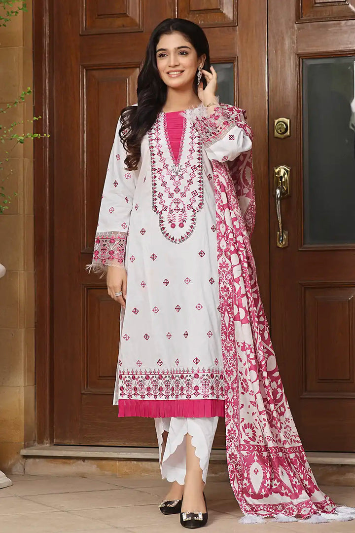 3PC Embroidered Unstitched Lawn Suit KSE-2448 Embroidered KHAS STORES 
