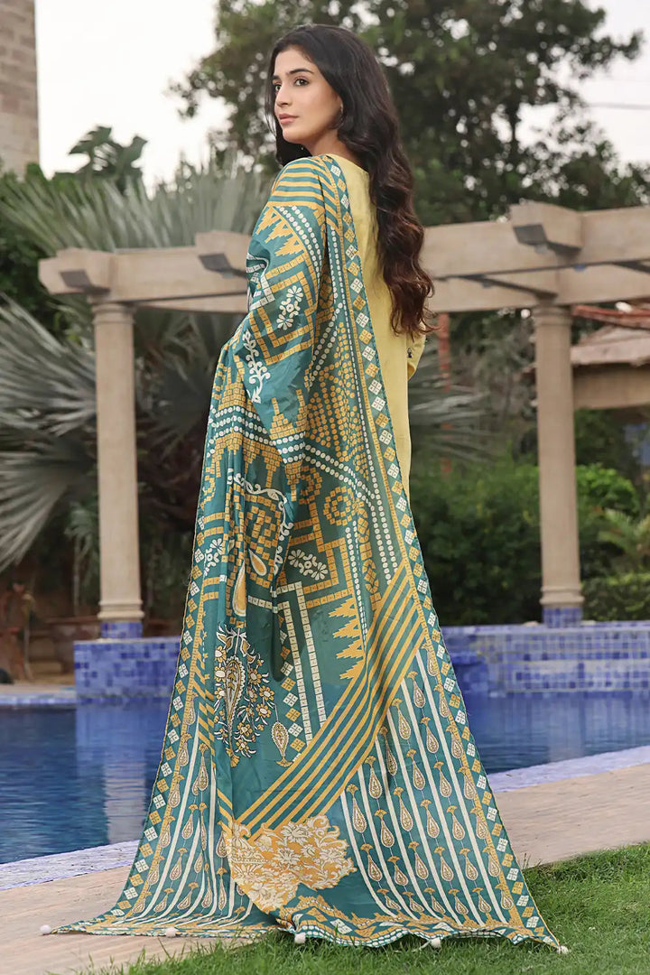 3PC Embroidered Unstitched Lawn Suit KSE-2452 Embroidered KHAS STORES 