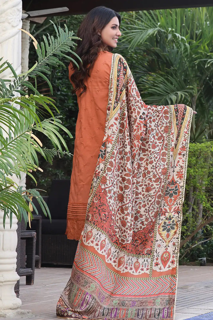 3PC Embroidered Unstitched Lawn Suit KSE-2459 Embroidered KHAS STORES 