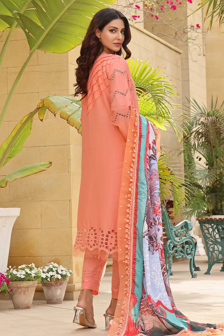 3PC Embroidered Unstitched Lawn Suit KSE-2460 Embroidered KHAS STORES 