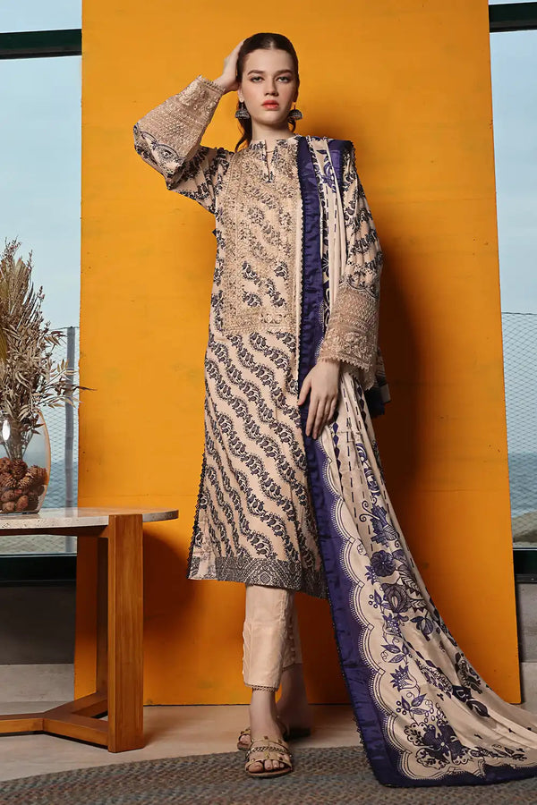 3PC Embroidered Unstitched Lawn Suit KSE-2467 Embroidered KHAS STORES 