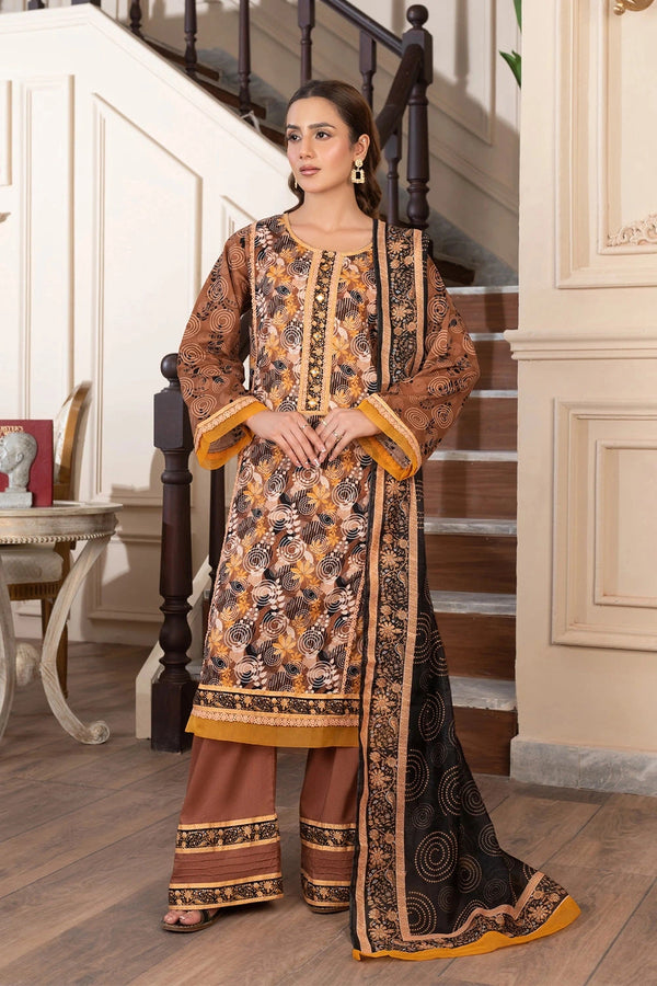 3PC Printed Unstitched Cambric Suit KCC-3545 Printed KHAS STORES 