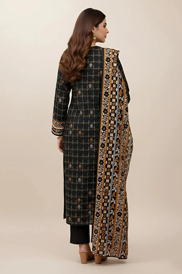 3PC Printed Unstitched Karandi Suit KKR-3595 Printed KHAS STORES 