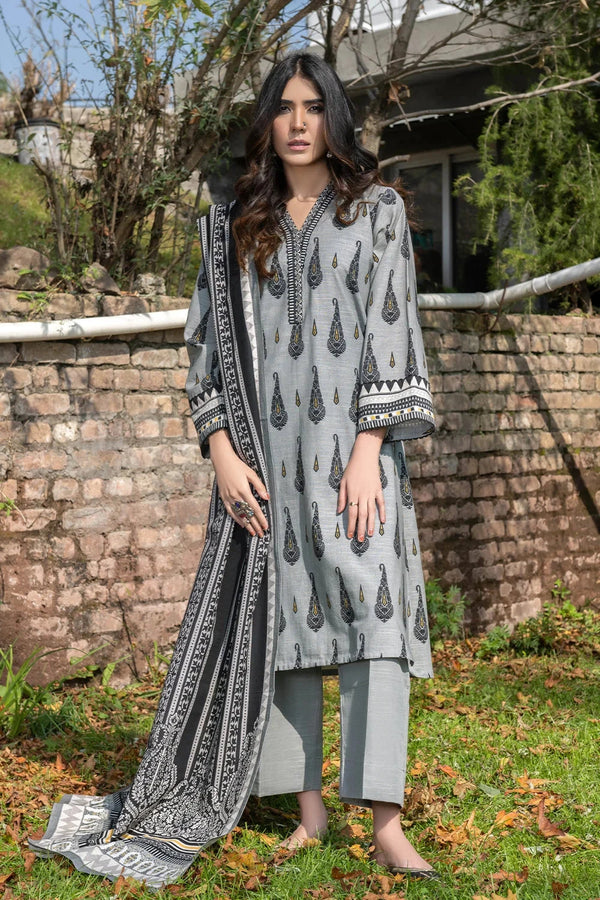 3PC Printed Unstitched Khaddar Suit KKH-3566 Printed KHAS STORES 