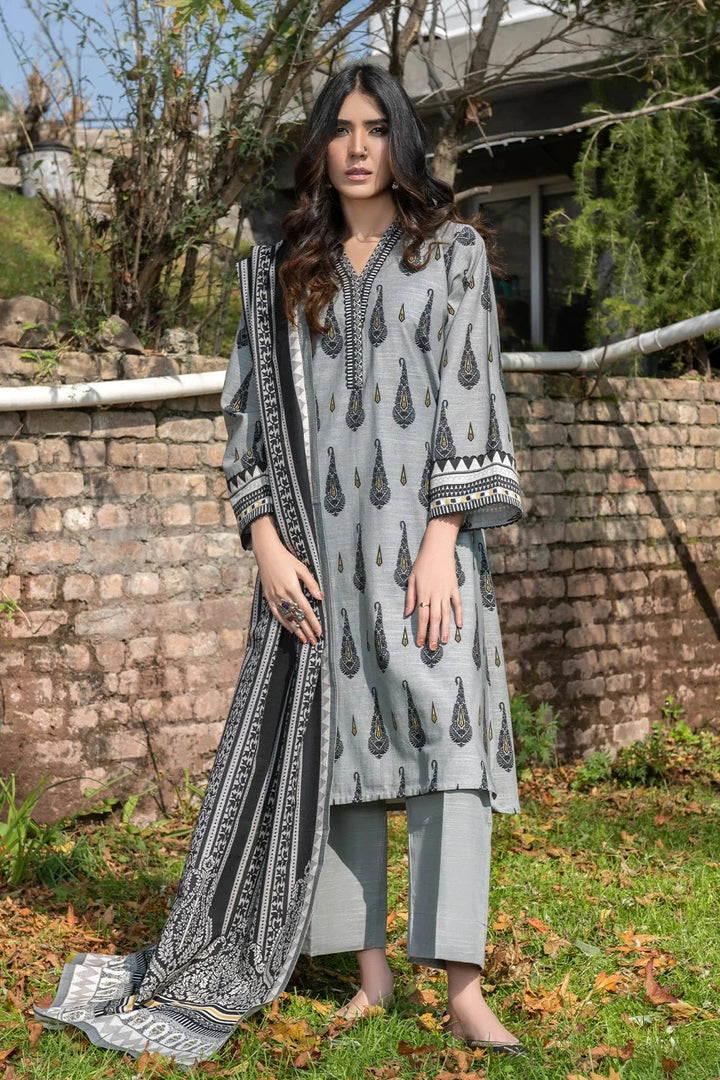 3PC Printed Unstitched Khaddar Suit KKH-3566 Printed KHAS STORES 