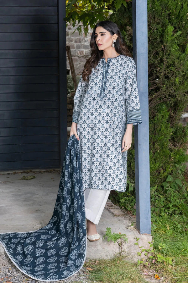 3PC Printed Unstitched Khaddar Suit KKH-3660 Printed KHAS STORES 