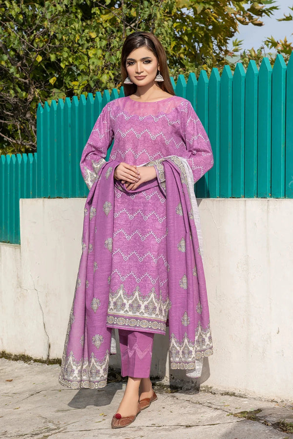 3PC Printed Unstitched Khaddar Suit KKH-3675 Printed KHAS STORES 