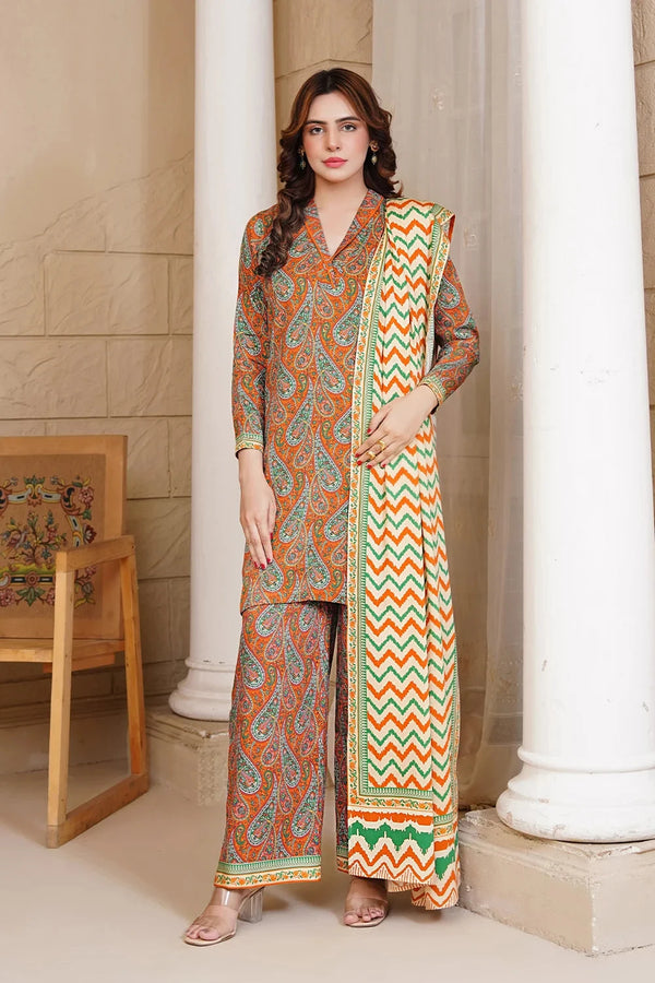 3PC Printed Unstitched Kotail Suit KKT-3640 Printed KHAS STORES 